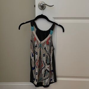 Geometric Print Sleeveless Top
